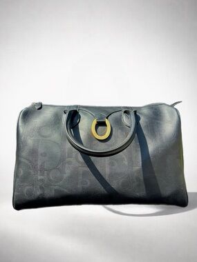 Black Dior Boston bag with Embossed Monogram